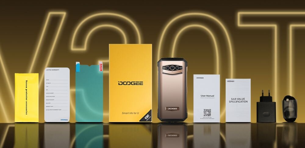 SMARTFON DOOGEE V30T ekran bateria aparat procesor ram pamięć pojemność rozdzielczość zdjęcia filmy opis dane cechy blokady system łączność wifi bluetooth obudowa szkło odporność porty muzyka transfer sieć przekątna matryca waga czujniki oled amoled ips