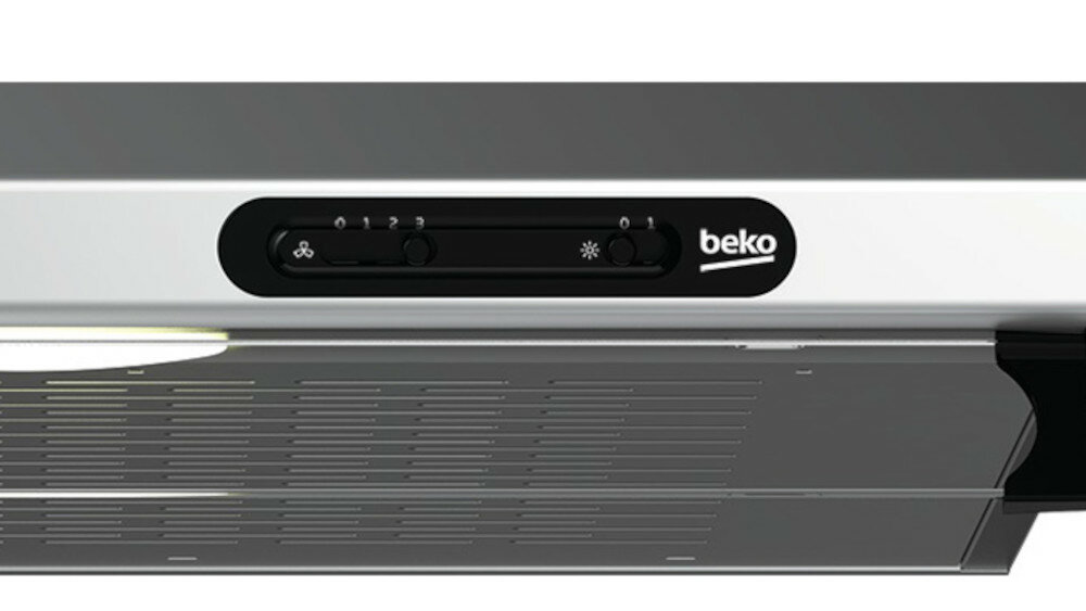Okap BEKO CFB 6310 X poziomy pracy obsługa sterowanie suwakowe