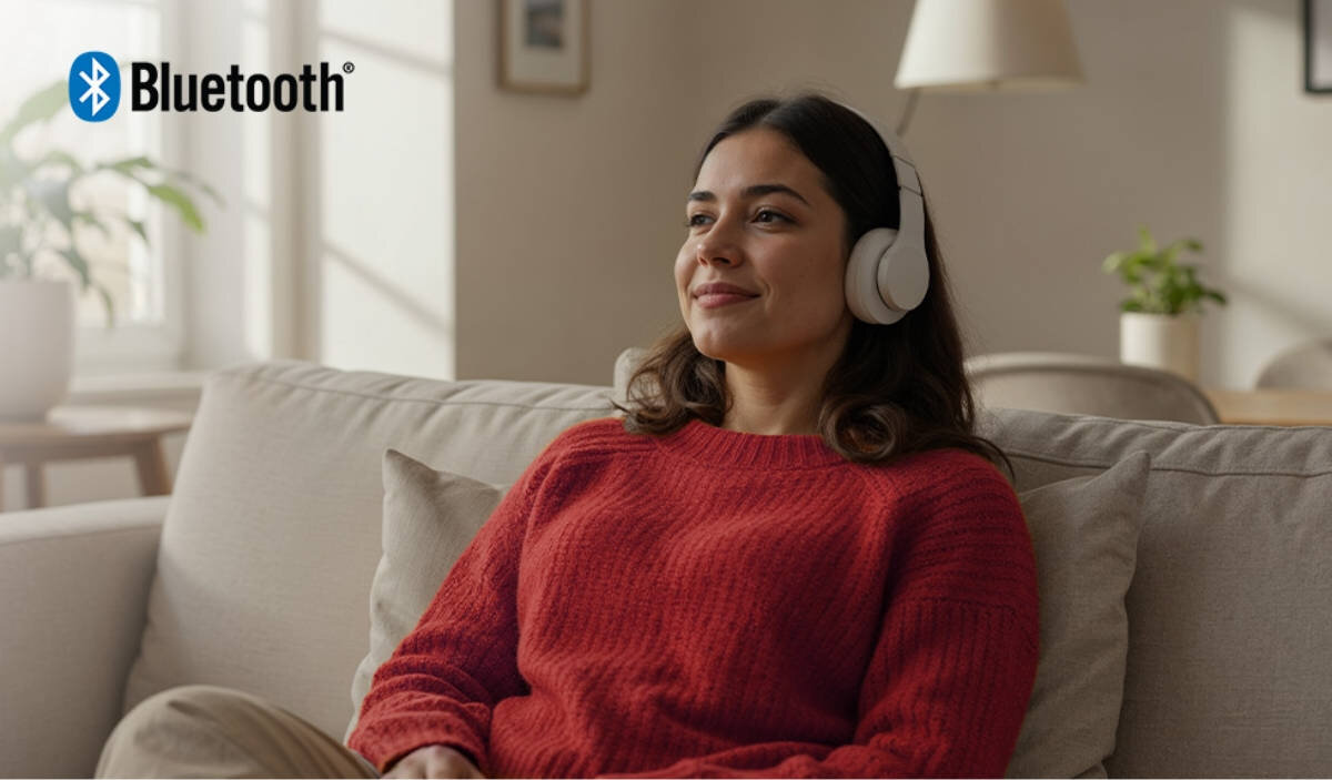 SHARP 55HL4765E Bluetooth bezprzewodowe połączenie urządzeniami i akcesoriami słuchawkami filmy i seriale lub grać na konsoli - słuchawki połączone z telewizorem z pomocą bluetooth