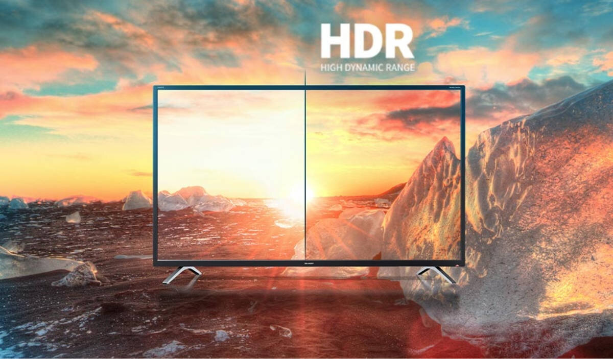 SHARP 55HL4765E HDR10 Jasne fragmenty scen ciemnych partiach - porównanie z hdr i bez