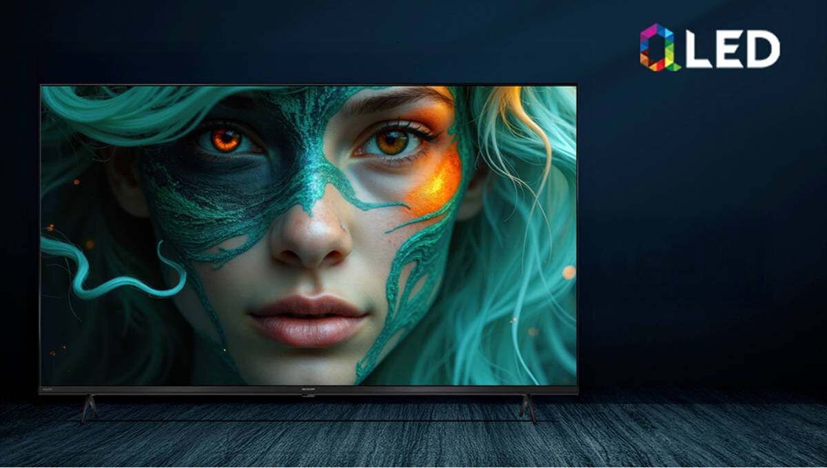 SHARP 55HP5765E matrycę LCD bezpośrednim podświetleniem LED warstwą Quantum Dot technologii QLED szeroką paletę barw kropek kwantowych - matryca qled