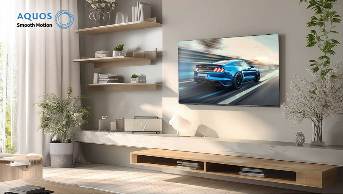 SHARP 65HP5765E AQUOS Smooth Motion Czterordzeniowy procesor samodzielnie dostosować ustawienia płynność i wyrazistość obrazu - telewizor na ścianie, na ekranie auto