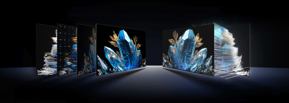 Telewizor TCL 55C69K  - Realistyczna jakość obrazu, wyświetlany obraz w dwóch technologiach