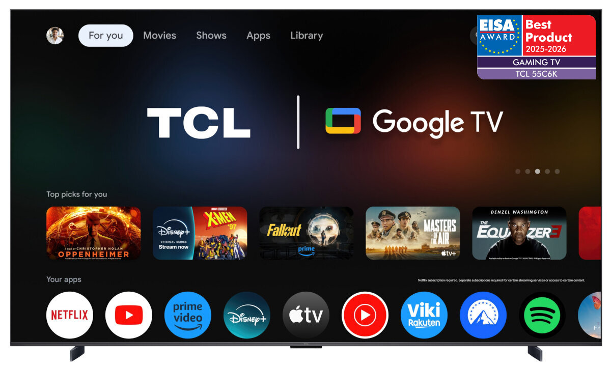 Telewizor TCL 55C69K  - Obraz pełen życia i głębi, telewizor od frontu