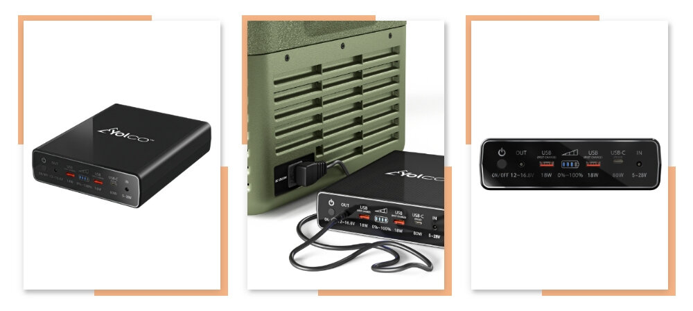 Bateria do lodówek YOLCO RSX6 zalety wymiary 20000mAh wskanzik naladowania