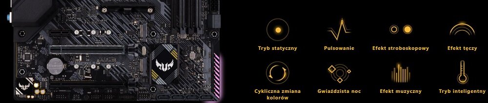 Płyta główna ASUS Tuf Gaming B450M-Pro II - efekty led RGB