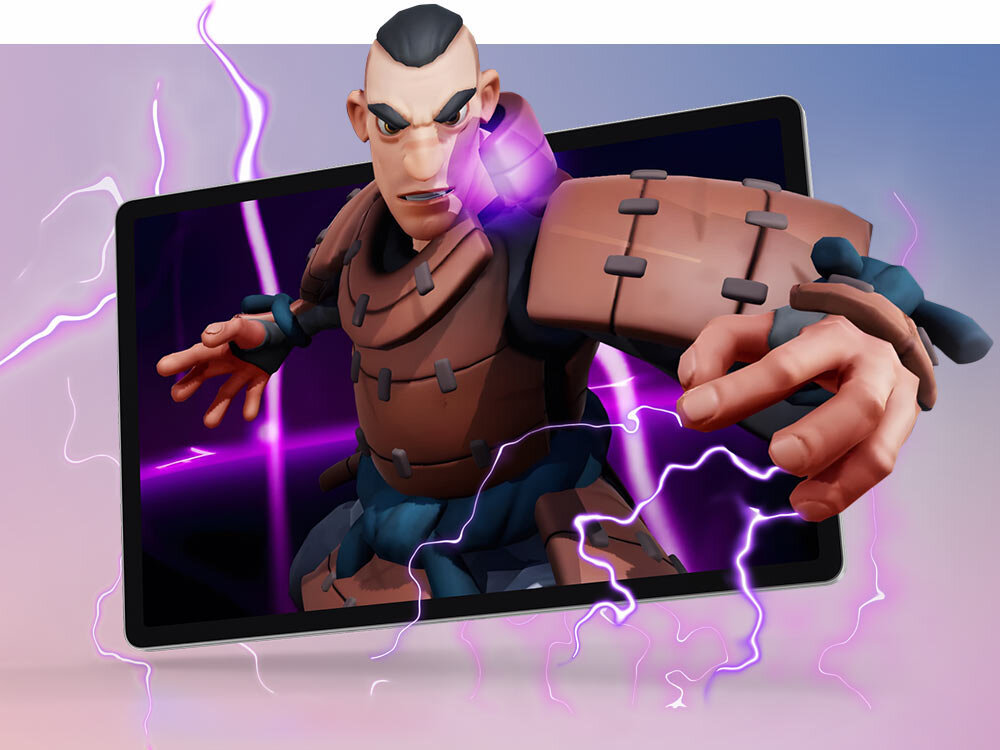 Tablet LENOVO IdeaTab Pro ZAE40133PL 12.7 8/256GB Wi-Fi Szary + Rysik postać z gry wychodząca poza ramy tabletu