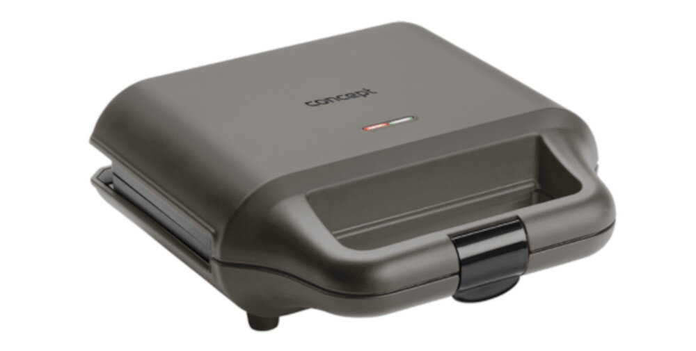 Opiekacz CONCEPT SV3057 4w1 zdjęcie lifestyle Bezpieczne użytkowanie Termoizolowany uchwyt Zabezpieczenie zamykające płyty Moc 700 W wymiary