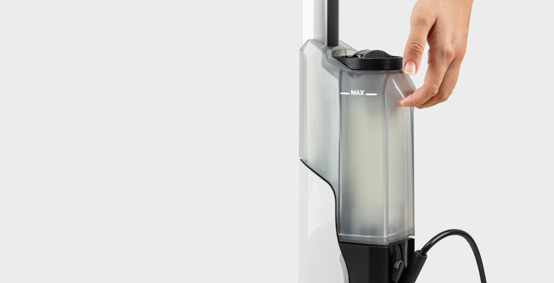 Mop parowy KARCHER KST 2 Upright 1.513-590.0 Łatwość obsługi ruchomy przegub obrotowy manewrowanie Smukła konstrukcja zbiornik pojemność wkład odkamieniający