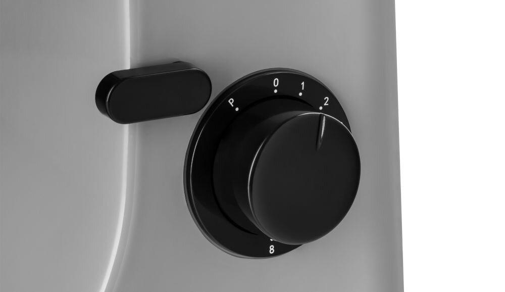 Robot kuchenny planetarny ZEEGMA Planeet Mix 1000W Szary wszechstronne urządzenie 3 automatyczne programy 8 trybów manualnych do ciast ciężkich mas i ciast leistych ubijanie regulacja pokrętłem dopasowanie prędkości pracy pulsacyjny tryb szybkie mieszanie składników precyzyjna kontrola wygoda przygotowanie szerokiej gamy potraw 