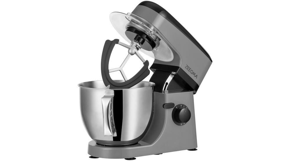 Robot kuchenny planetarny ZEEGMA Planeet Mix 1000W Szary wiele możliwości dołączone akcesoria teflonowy hak wyrabianie twardych ciast teflonowe mieszadło formowanie masy silikonowe nakładki ubijaczka do lekkich mas ubijanie i napowietrzanie składników łatwe zakładanie i odczepianie zwiększona wygoda użytkowania 