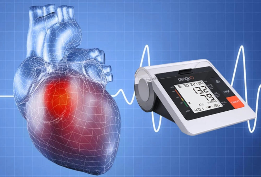 Ciśnieniomierz PANGAO PG800B10 Wykrywanie arytmii pasek wskaźnika WHO wyniki pomiar funkcja głosowa podświetlenie LCD