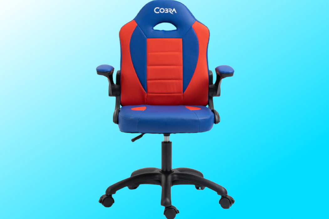 Fotel COBRA Junior Pro Czerwono-niebieski dziecko wygoda zabawa komfort nauka wytrzymałość regulacja