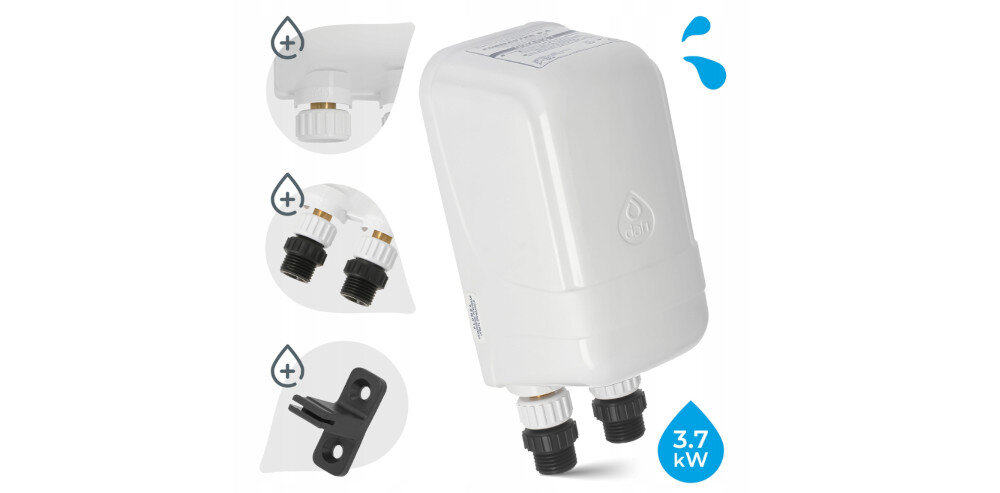 PRZEPŁYWOWY PODGRZEWACZ WODY DAFI 5,5 KW Z PRZYŁĄCZEM niewielkie rozmiary waga Długość Oszczędność miejsca