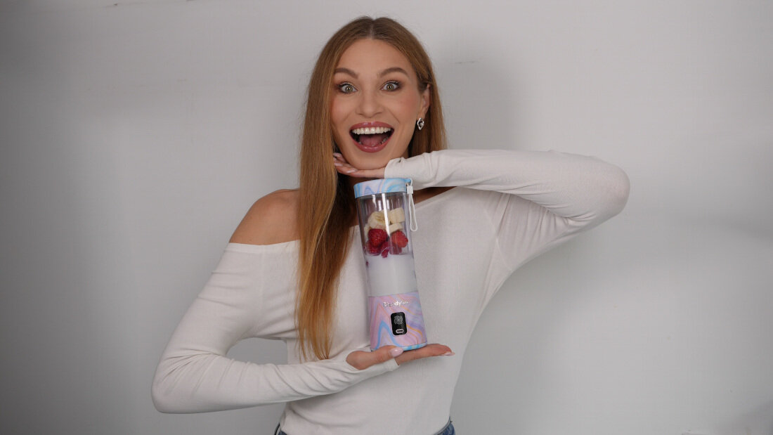 Blender personalny BLENDYGO 3 Milky Ice Bezprzewodowy Wygoda bez ograniczeń zdrowe koktajle i szejk 25 koktajli na jednym ładowaniu komfort codziennego użytkowania