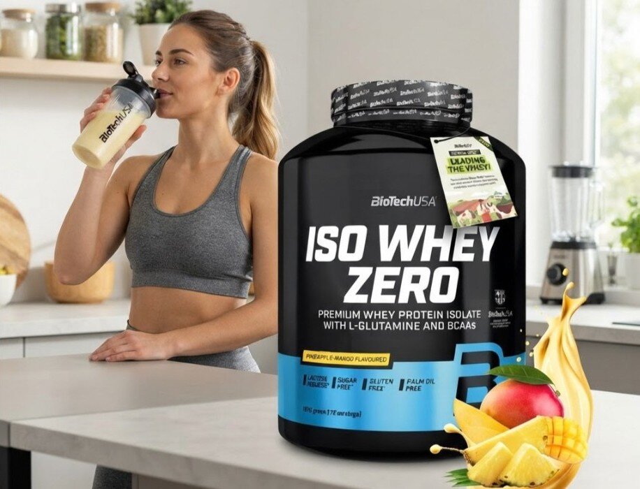 Odżywka białkowa BIOTECH Iso Whey Zero Ananas-mango (1816 g) Bez cukru