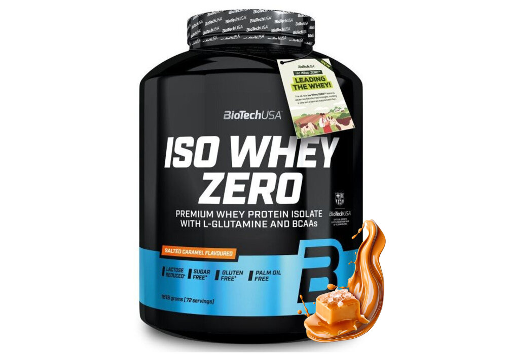Odżywka białkowa BIOTECH Iso Whey Zero Słony karmel (1816 g) Bez cukru