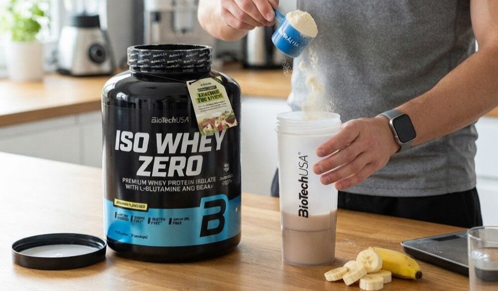 Odżywka białkowa BIOTECH Iso Whey Zero Bananowy (1816 g) Bez cukru
