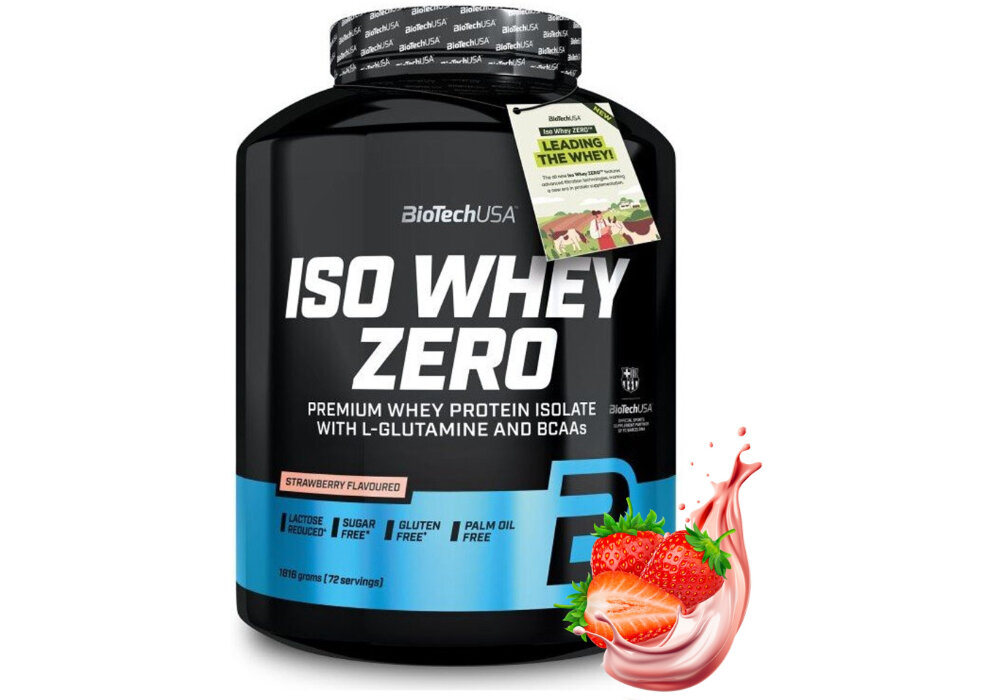 Odżywka białkowa BIOTECH Iso Whey Zero Truskawkowy (1816 g) Bez cukru