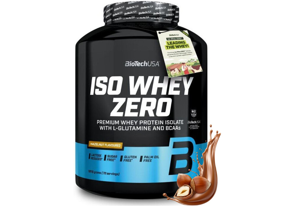 Odżywka białkowa BIOTECH Iso Whey Zero Orzch laskowy (1816 g) Bez cukru