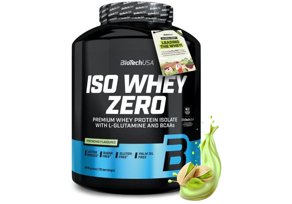 Odżywka białkowa BIOTECH Iso Whey Zero Pistacjowy (1816 g) Bez cukru