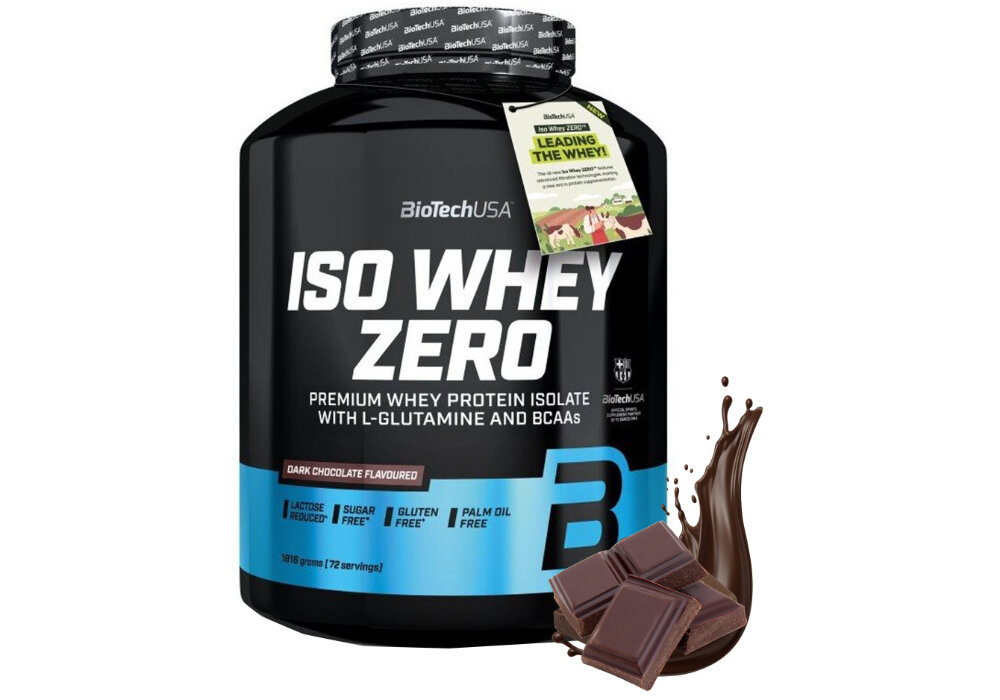 Odżywka białkowa BIOTECH Iso Whey Zero Ciemna czekolada (1816 g) Bez cukru