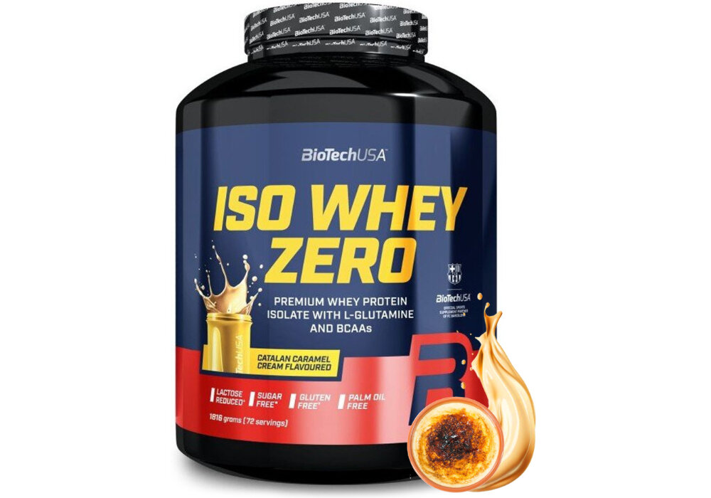 Odżywka białkowa BIOTECH Iso Whey Zero Kataloński-krem-karmelowy (1816 g) Bez cukru