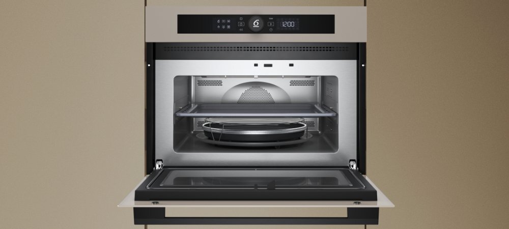 KUCHNIA MIKROFALOWA WHIRLPOOL WMW57DHME wizualizacja Najważniejsze cechy funkcje 7 stopni mocy kolor szampański pojemna komora 40 litrów drzwi otwierane w doł komora ze stali nierdzewnej