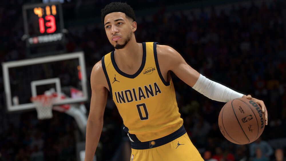 NBA 2K26 Gra NINTENDO SWITCH 2
						prezentacja urywku z gry kozłujący mężczyzna naturalne sterowanie planowanie zagrywek