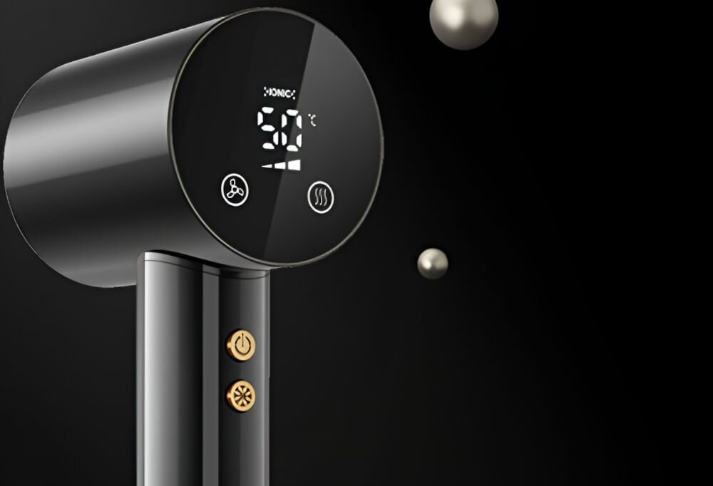 Suszarka SKINVIBE Libra Airloom SV-002BK Czarny 1500W czarne tło suszarka wyświetlacz czarna obudowa złote przyciski każdy użytkownik optymalne efekty stylizacji precyzyjna regulacja temperatury technologia jonizacji jedwabista gładkość blask magnetyczne nasadki różnorodne stylizacje ergonomiczny design redukcja hałasu czysta przyjemność korzystania 