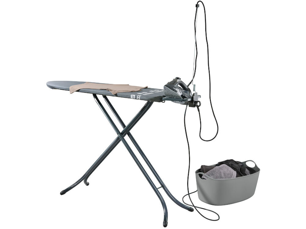 Deska do prasowania LEIFHEIT Air Board M Black Plus 120 x 38 cm blatu wygoda prasowania większe elementy garderoby regulowanqa wyswokość dopasowanie deski ergonomiczna mniej obciążająca dla pleców komfort pracy