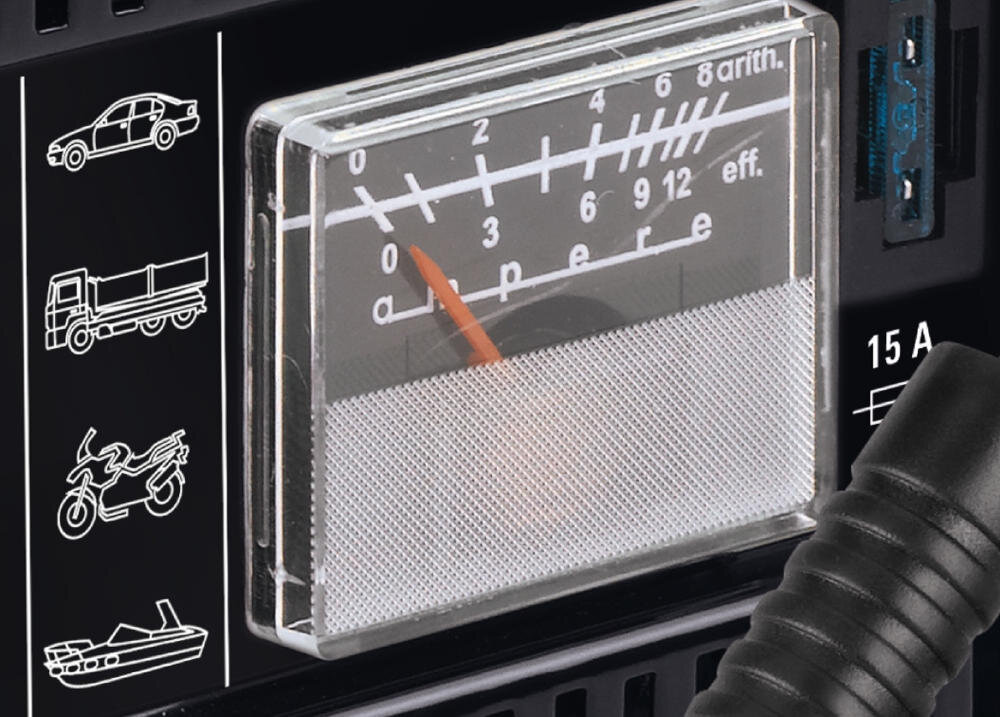 EINHELL CC-BC 10 E ładowanie akumulator prostownik prąd odczyt amperomierz napięcie ładowanie