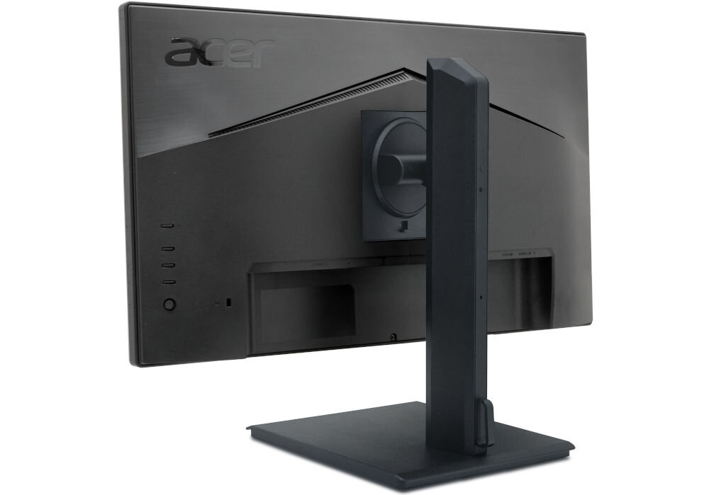 Monitor ACER Vero B277GBMIPRZX 27 cali 1920x1080px IPS 120Hz 4 [GTG] prezentacja monitora od tyłu na białym tle pod kątem dwa głośniki 2W bez potrzeby podłączania dodatkowego sprzętu audio