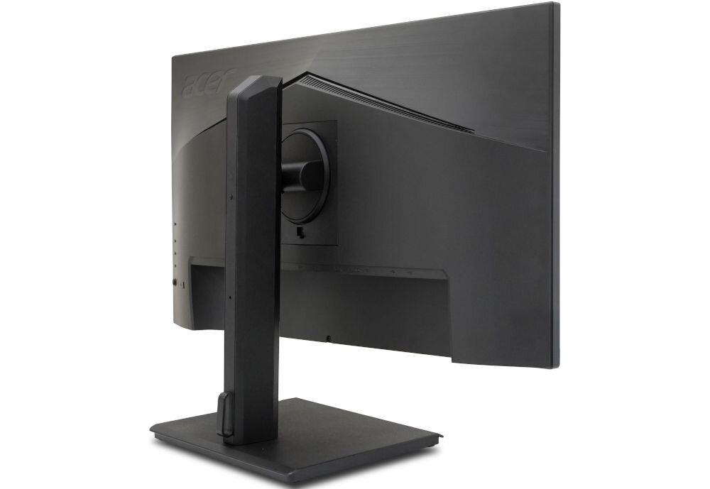 Monitor ACER Vero B277GBMIPRZX 27 cali 1920x1080px IPS 120Hz 4 [GTG] prezentacja monitora od tyłu pod kątem na białym tle różne urządzenia wygoda elastyczność