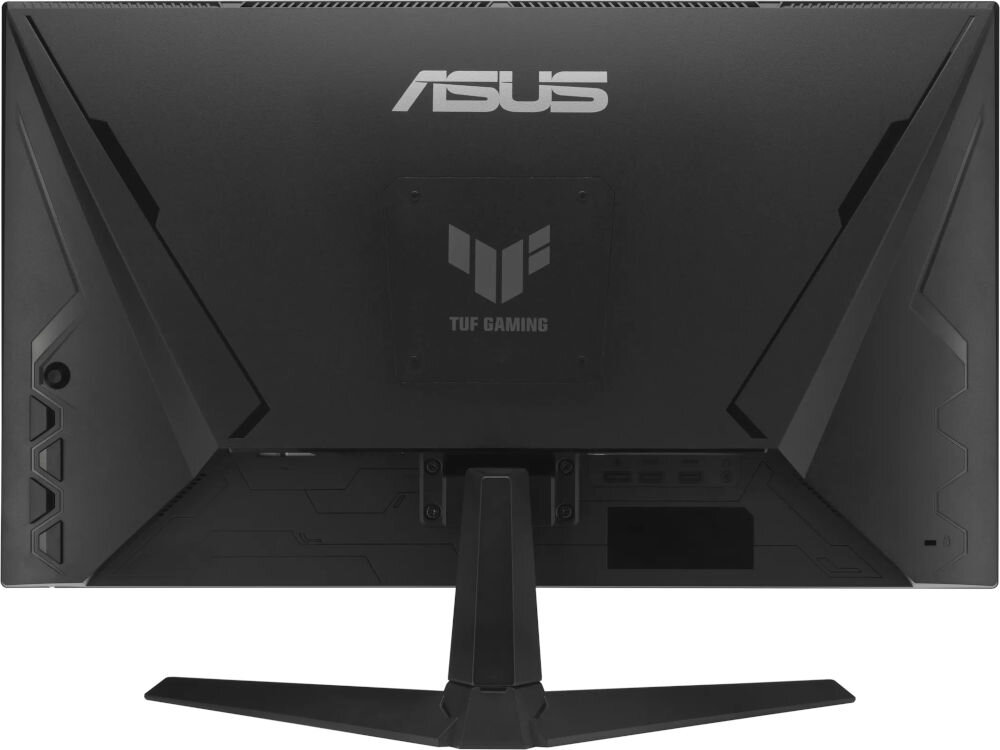 Monitor ASUS TUF Gaming VG249QM5A 23.8 cala 1920x1080px IPS 240Hz 0.3 ms [GTG] prezentacja monitora od tyłu na białym tle VESA 100 mm łatwe stabilne przymocowanie oszczędność miejsca uchwyt biurkowy VESA zwiększa powierzchnię roboczą dopasowanie ustawienia ekranu organizacja pracy