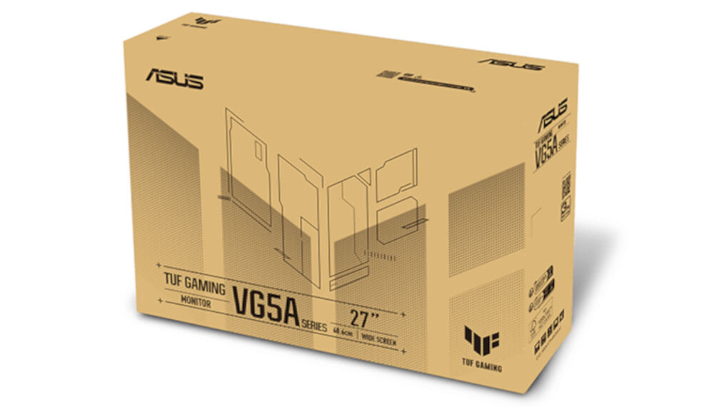 Monitor ASUS TUF Gaming VG249QM5A 23.8 cala 1920x1080px IPS 240Hz 0.3 ms [GTG] wizualizacja opakowania na białym tle redukcja ilości odpadów recykling