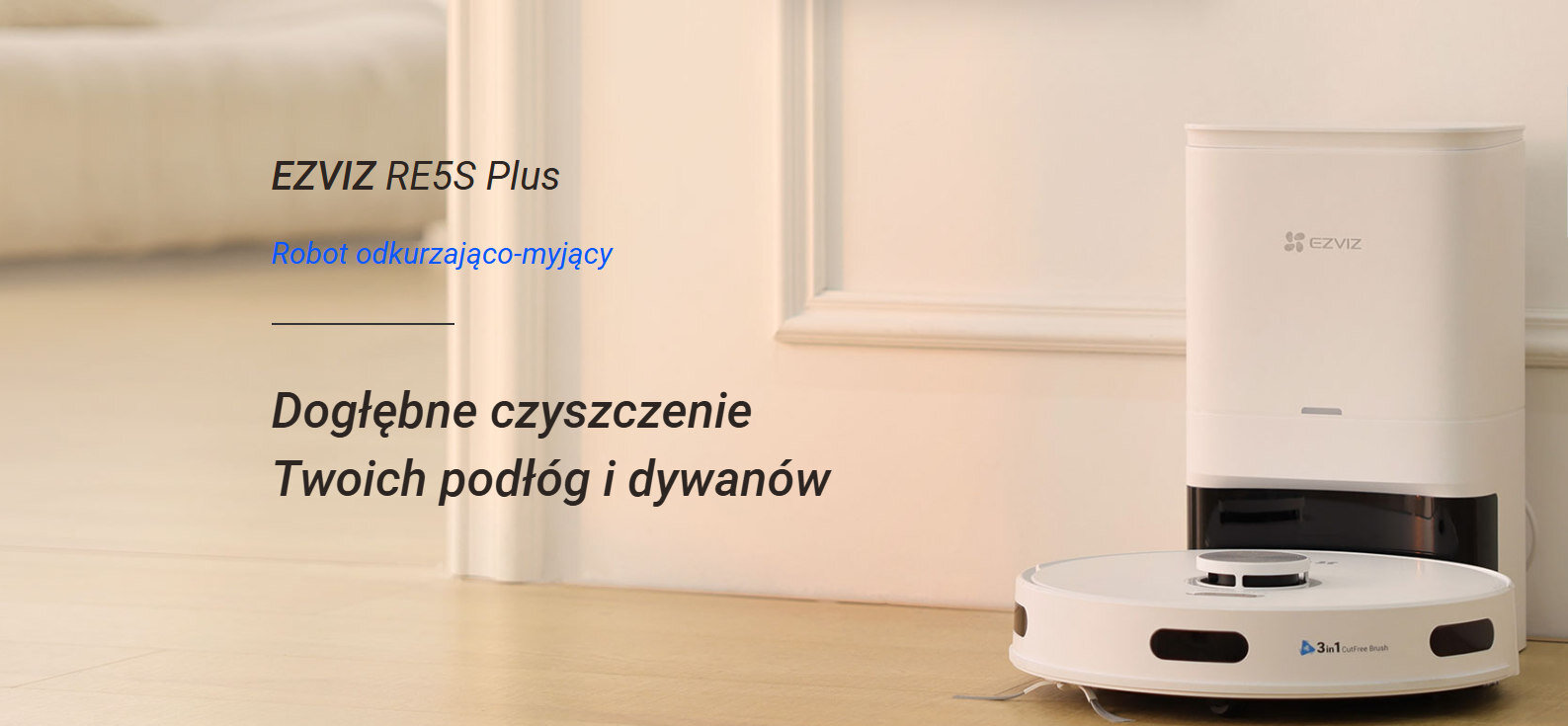 Robot sprzątający EZVIZ RE5S Plus wygląd design prezentacja wizualizacja Pora na Twój odpoczynek