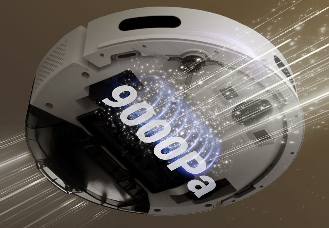 Robot sprzątający EZVIZ RE5S Plus moc ssania z lekkim kurzem, jak i uporczywym brudem od powierzchni i stopnia zabrudzenia