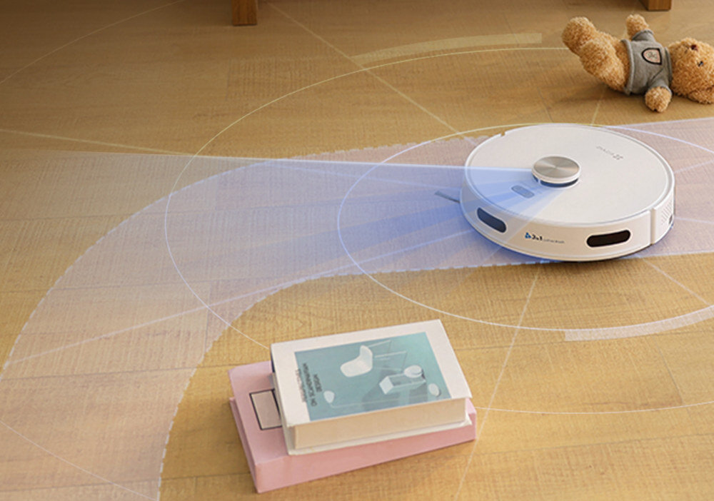 Robot sprzątający EZVIZ RE5S Plus Dobrze wie, co ma robić technologia LDS-LiDAR czujniki podczerwieni omija przeszkody optymalną trasę sprzątania