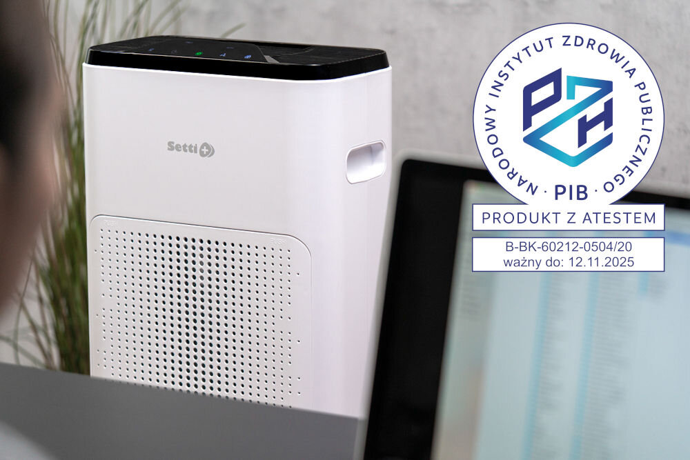 Oczyszczacz powietrza SETTI+ AP400W Smart wyglad front atest certyfikat