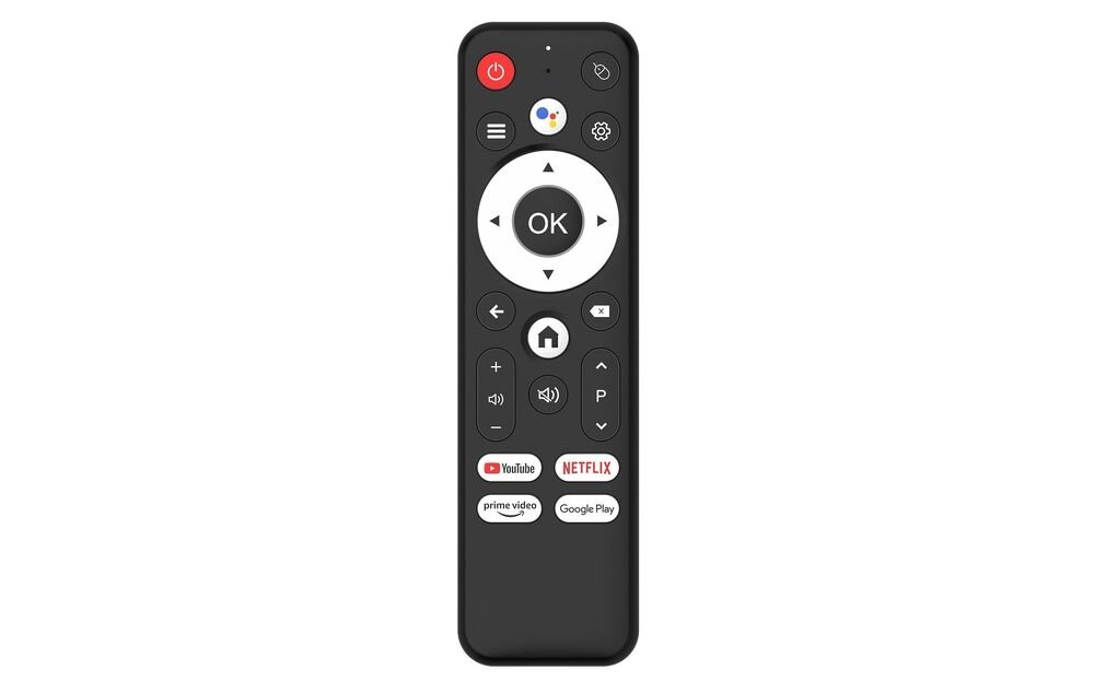 Odtwarzacz multimedialny 4K TRACER TV Box HDMI 4K USB 2.0 slot TF wejście audio aplikacje społecznościowe, pilot na białym tle