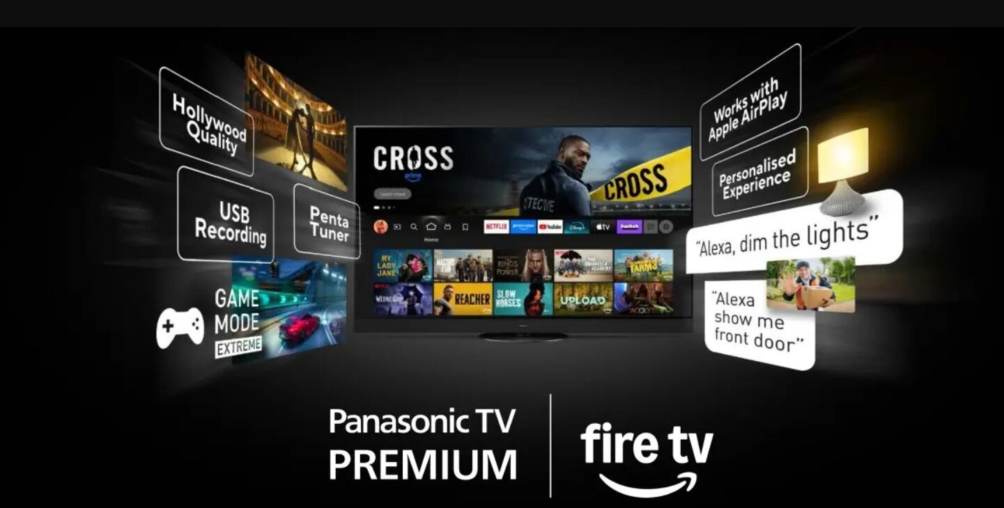 Telewizor PANASONIC TV-55W85BEZ Fire TV streaming aplikacje łatwe sterowanie, telewizor z włączonym ekranem głównym fire tv