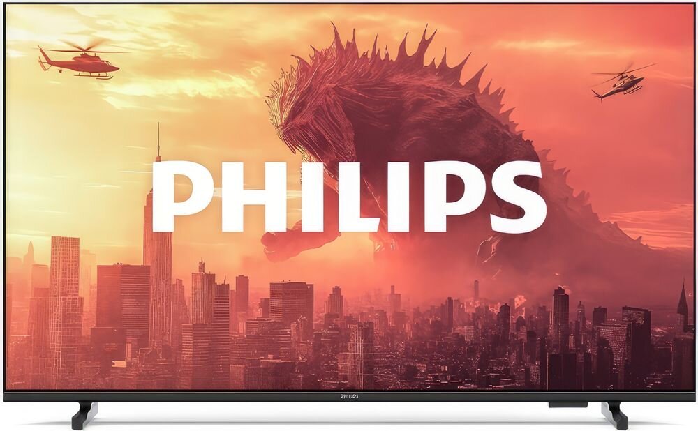 Telewizor PHILIPS 32PHS5500 bezramkowa obudowa europejskie wzornictwo design, telewizor od frontu na białym tle