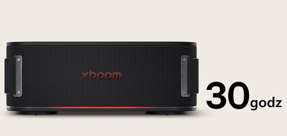 Głośnik mobilny LG Bounce 30 godzin odtwarzania bateria, głośnik mobilny od frontu na białym tle