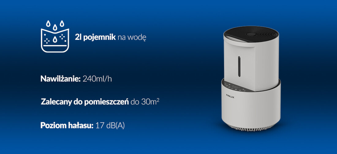 Nawilzacz FINLUX FN-H0I20GB wydajnosc nawilzenia