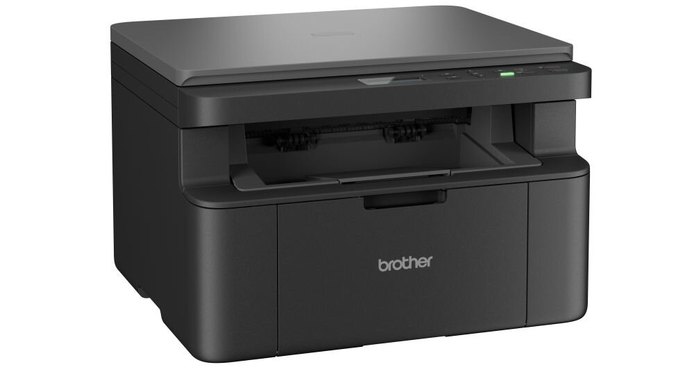 Urządzenie wielofunkcyjne BROTHER DCP-L1632W, Wi-Fi prezentacja urządzenia na białym tle pod kątem wymiary 385 x 340 x 255 mm swoboda organizacji