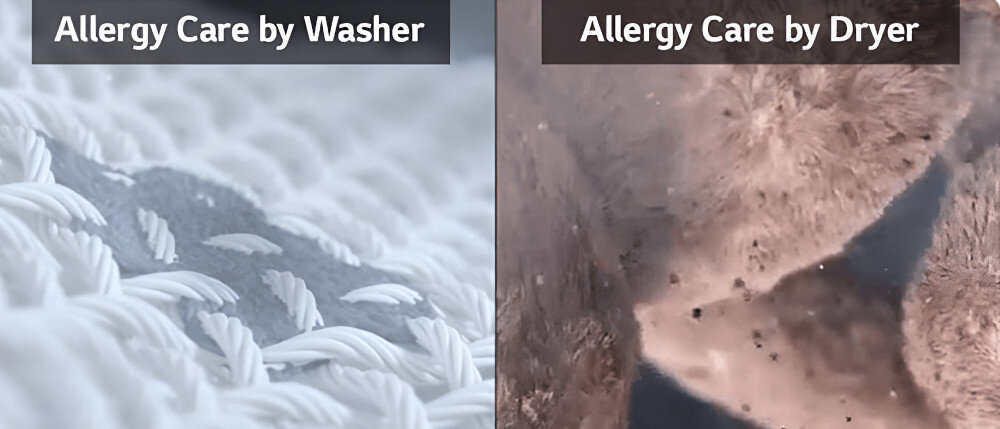 Pralko-suszarka Washtower LG WT1210EGF Program Allergy Care w LG WashTower: skuteczna redukcja alergenów dzięki praniu oraz suszeniu.