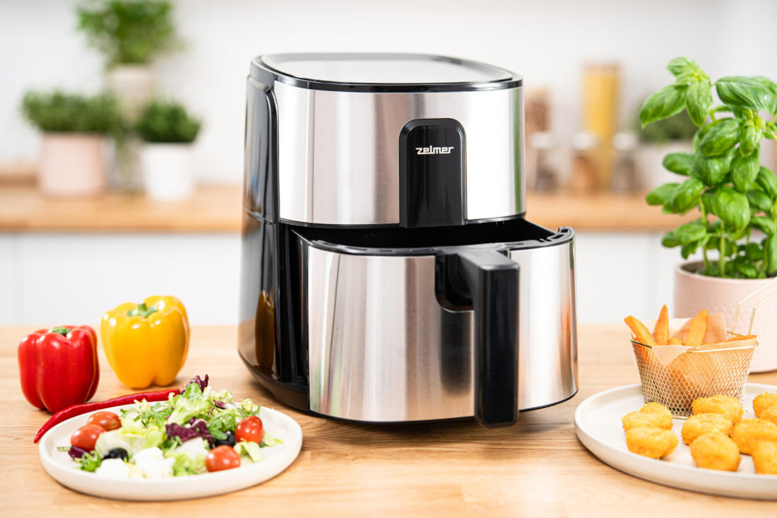 Air Fryer Frytkownica beztłuszczowa ZELMER ZAF6000 Maksymalna stabilność i ochrona Antypoślizgowe nóżki Stabilność to podstawa