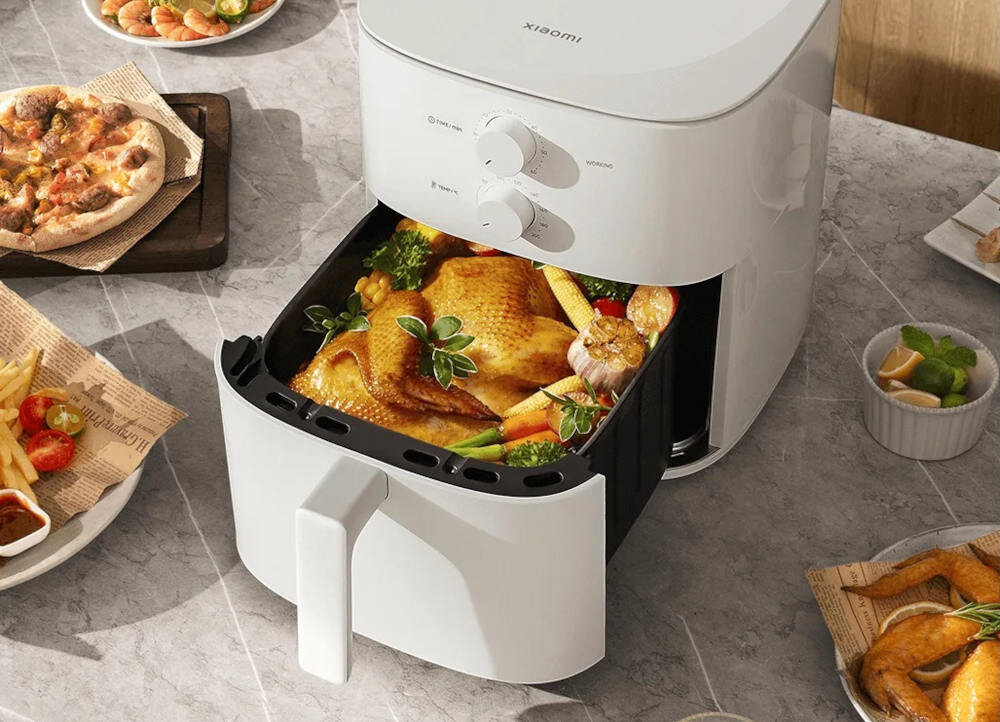 Frytkownica beztłuszczowa XIAOMI Essential 56655 Air Fryer Duża pojemność łatwość obsługi posiłek Proste sterowanie pokrętłami automatycznie wyłącza się bezpieczeństwo użytkowania