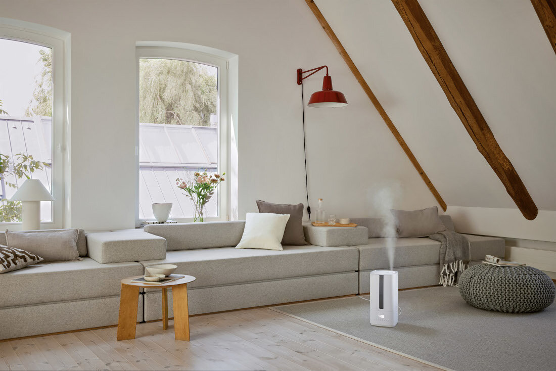 Nawilżacz ultradźwiękowy STADLER FORM Oliwier Biały Skuteczne nawilżenie powierzchnia Stały komfort oddychania